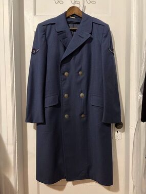 Vintage Men's Double-Breasted Air Force Overcoat